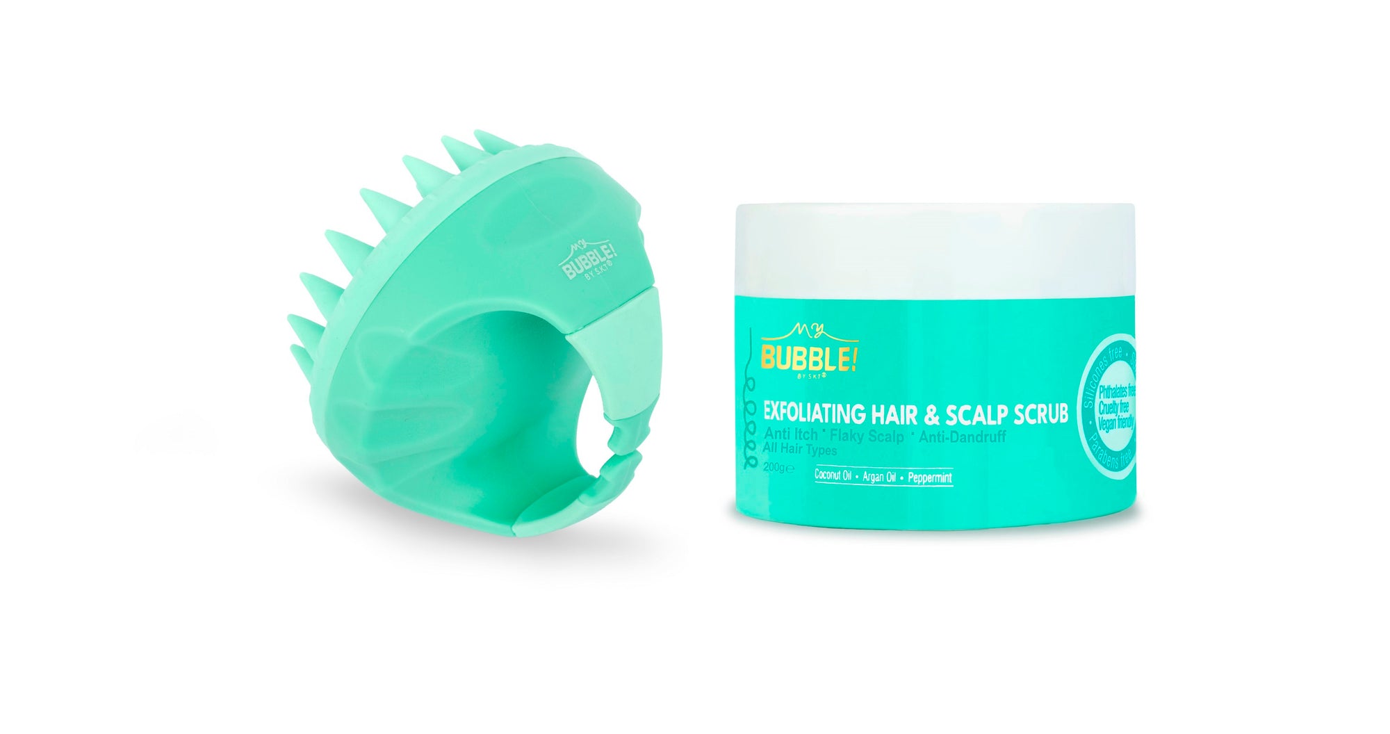 My Bubble! Exfoliating Scalp Scrub & Massage Brush Duo